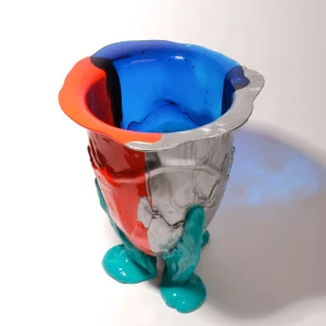 Amazonia Vase - Blue, Orange, Silver, Turquoise
