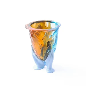 Amazonia Vase - Light Ruby, Light Blue, Brown, Pastel Blue