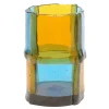 Bamboo Vase - Clear Amber, Clear Light Blue