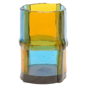 Bamboo Vase - Clear Amber, Clear Light Blue