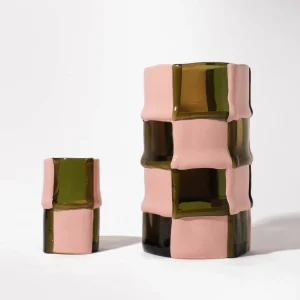 Bamboo Vase - Clear Bottle Green, Matt Salmon