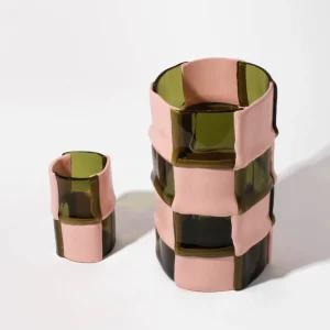 Bamboo Vase - Clear Bottle Green, Matt Salmon