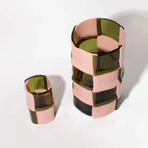 Bamboo Vase - Clear Bottle Green, Matt Salmon