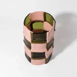 Bamboo Vase - Clear Bottle Green, Matt Salmon