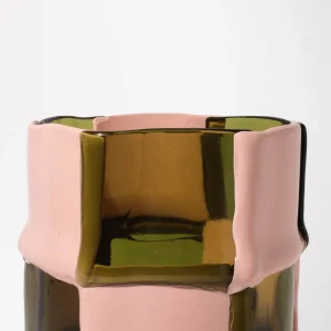 Bamboo Vase - Clear Bottle Green, Matt Salmon