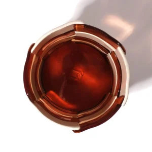 Bamboo Vase - Clear Light Ruby And Matt Champagne