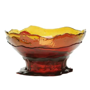 Big Collina Vase Extra Colour - Clear Amber And Dark Ruby