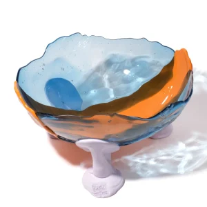 Big Collina Vase Extra Colour - Clear Light Blue, Matt Pumpkin And Matt Lilac