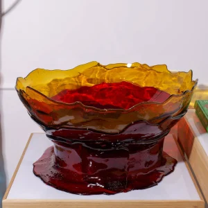 Big Collina Vase Extra Colour - Clear Amber And Dark Ruby