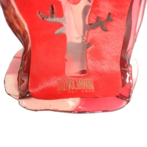 Cerrado Vase - Clear Pink, Clear Fuchsia, Red Leather