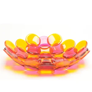 Circle Basket - Clear Fuchsia, Orange