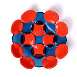 Circle Basket - Clear Light Blue, Matt Pastel Orange