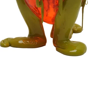 Clear Special Vase - Clear Orange, Matt Dusty Green