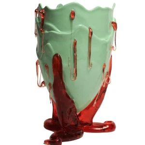 Clear Special Vase - Matt Mint And Antique Pink