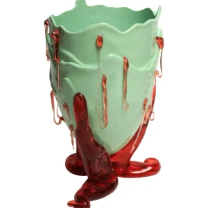 Clear Special Vase - Matt Mint And Antique Pink