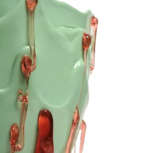 Clear Special Vase - Matt Mint And Antique Pink