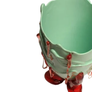 Clear Special Vase - Matt Mint And Antique Pink