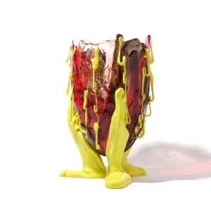 Clear Special Vase Extra Colour - Clear Red, Clear Fumè, Clear Light Ruby And Matt Fluo Yellow