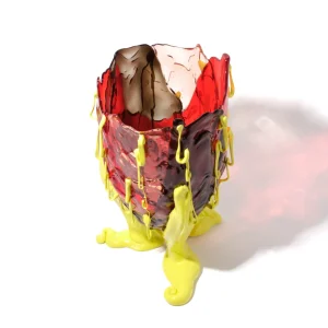 Clear Special Vase Extra Colour - Clear Red, Clear Fumè, Clear Light Ruby And Matt Fluo Yellow