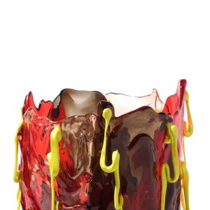Clear Special Vase Extra Colour - Clear Red, Clear Fumè, Clear Light Ruby And Matt Fluo Yellow
