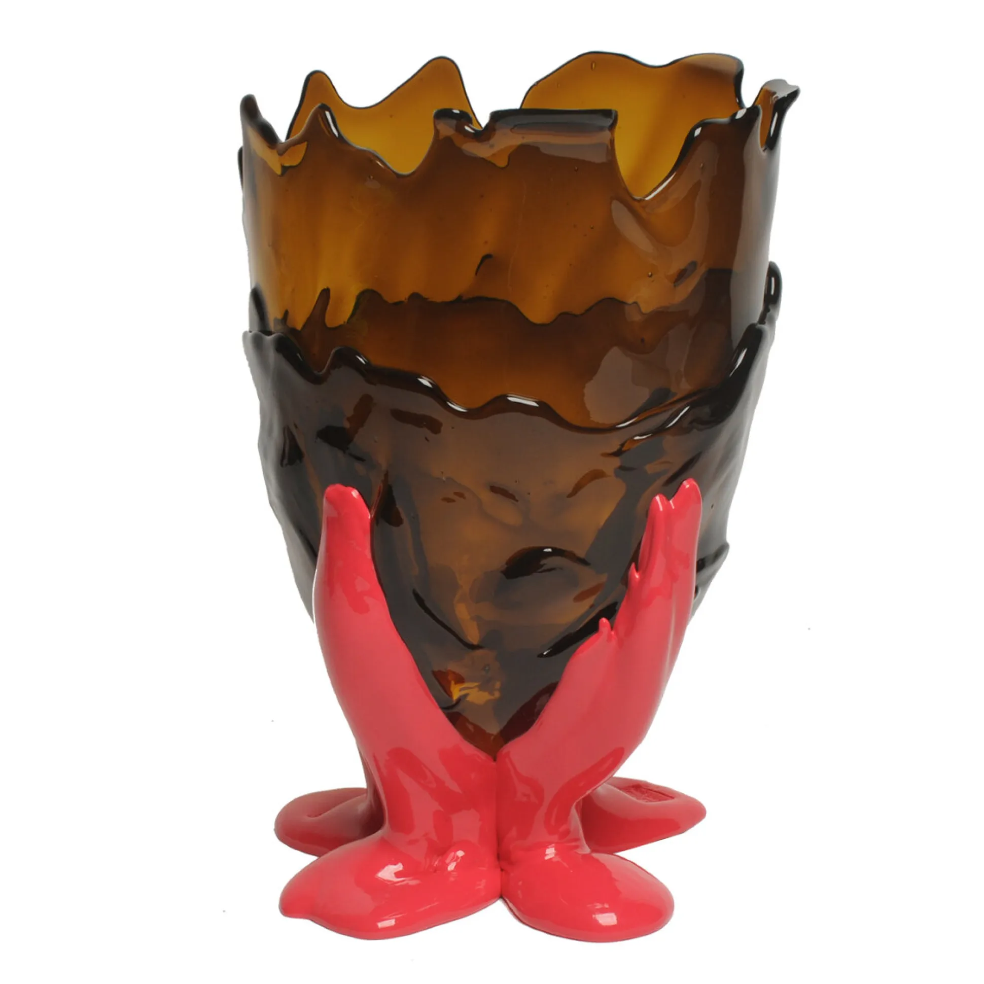 clear_vase__clear_brown_a_0.webp Clear Vase - Clear Brown And Matt Fuchsia
