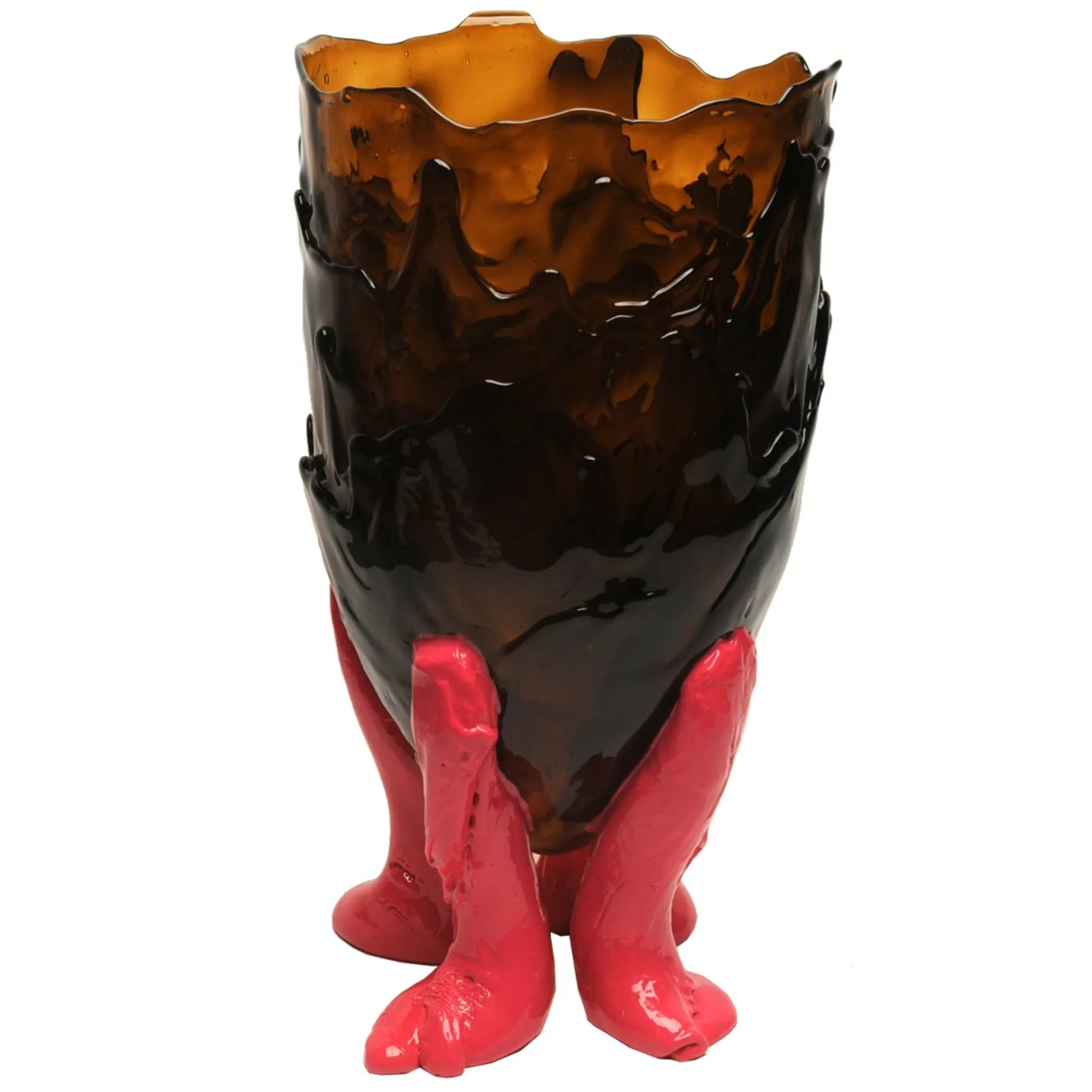 clear_vase__clear_brown_a_3.webp Clear Vase - Clear Brown And Matt Fuchsia