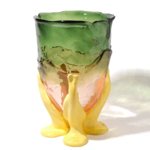 Clear Vase Extra Colour - Clear Bottle Green, Clear Light Ruby And Matt Pastel Yellow