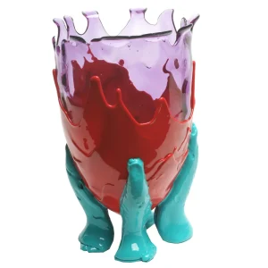 Clear Vase Extra Colour - Clear Lilac, Matt Red And Turquoise