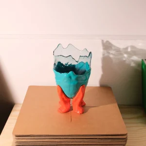 Clear Vase Extra Colour - Clear Aqua, Matt Turquoise, Orange
