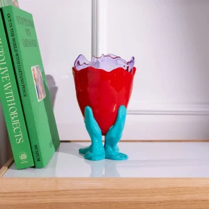 Clear Vase Extra Colour - Clear Lilac, Matt Red And Turquoise