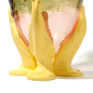 Clear Vase Extra Colour - Clear Bottle Green, Clear Light Ruby And Matt Pastel Yellow