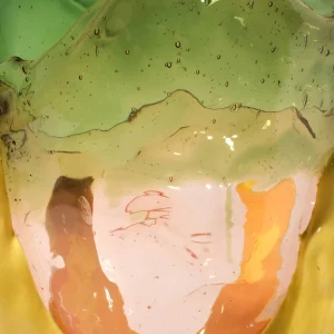 Clear Vase Extra Colour - Clear Bottle Green, Clear Light Ruby And Matt Pastel Yellow