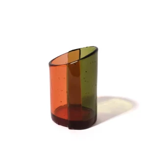 Cut Vase S - Clear Light Ruby, Bottle Green
