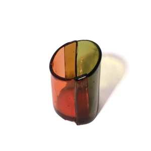 Cut Vase S - Clear Light Ruby, Bottle Green