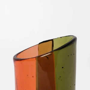 Cut Vase S - Clear Light Ruby, Bottle Green
