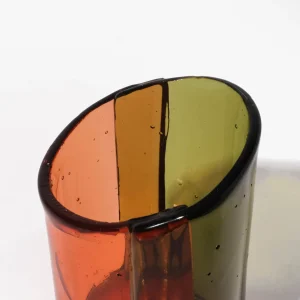 Cut Vase S - Clear Light Ruby, Bottle Green