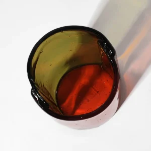 Cut Vase S - Clear Light Ruby, Bottle Green