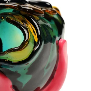 Fioca Vase Extra Colour - Clear Amber, Emerald And Matt Fuchsia