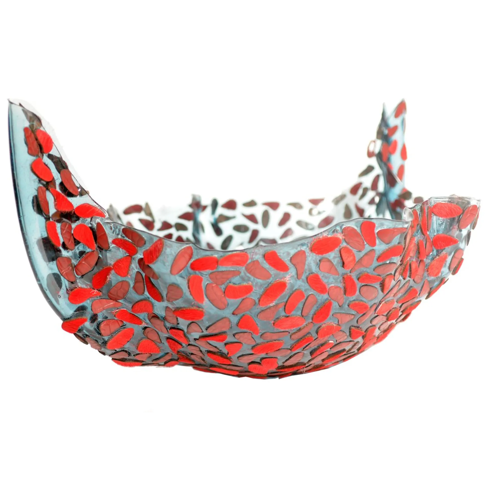 flora_fruit_bowl__clear_a_1.webp Flora Fruit Bowl - Clear Aqua Blue, Red Leather