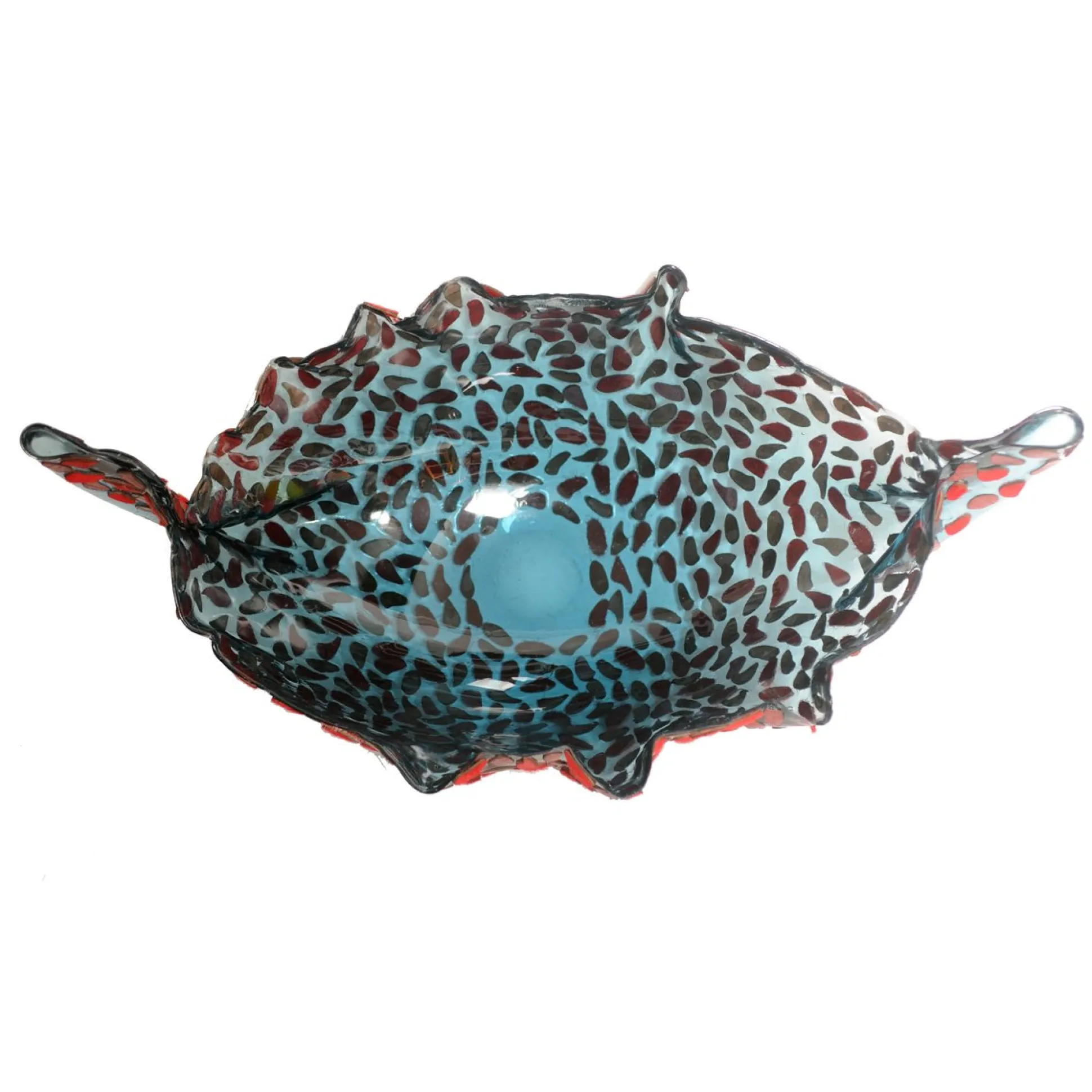 flora_fruit_bowl__clear_a_3.webp Flora Fruit Bowl - Clear Aqua Blue, Red Leather