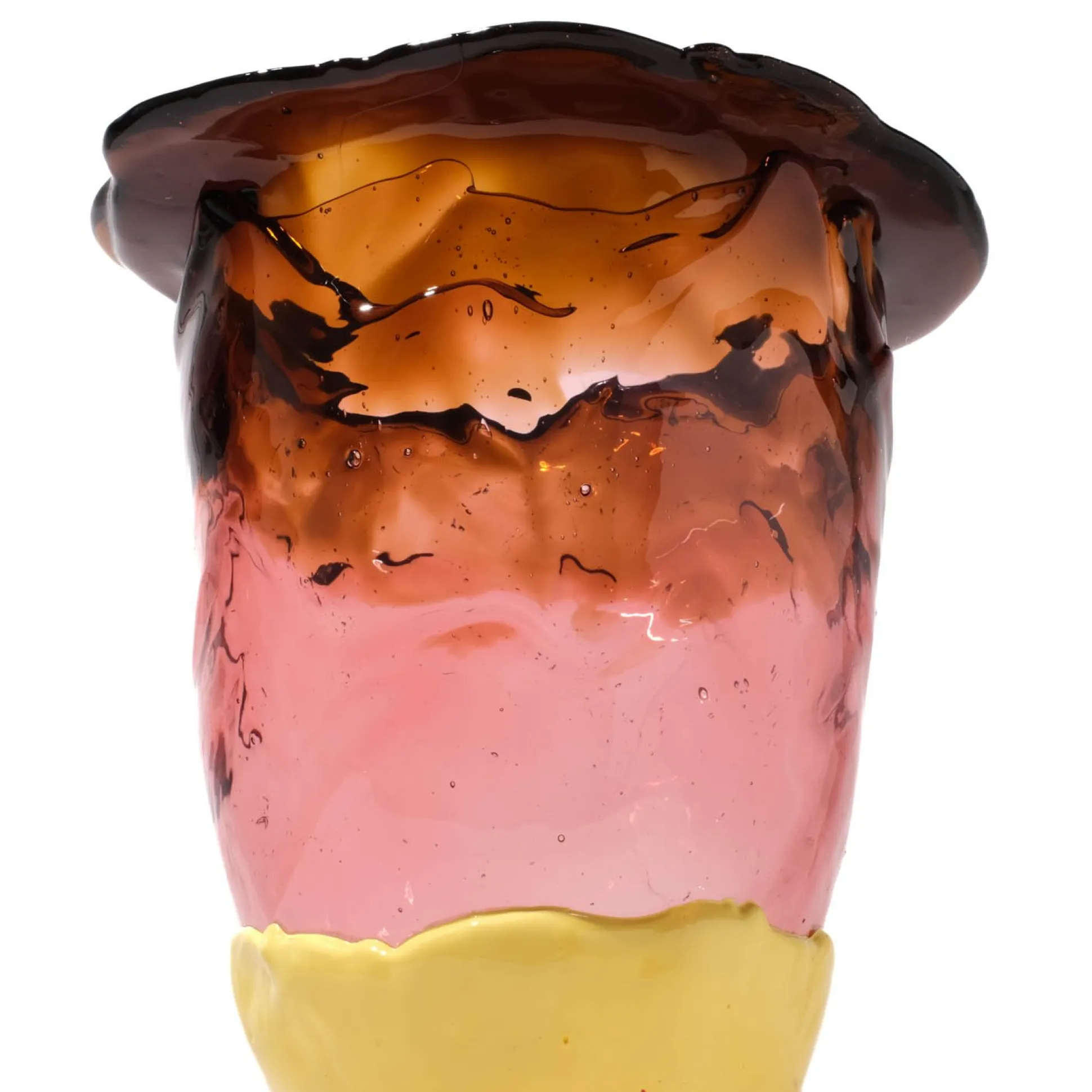 flower_vase__clear_brown__4.webp Flower Vase - Clear Brown, Clear Antique Pink And Matt Pastel Yellow