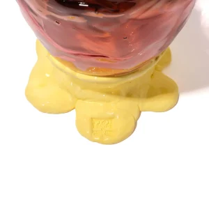 Flower Vase - Clear Brown, Clear Antique Pink And Matt Pastel Yellow