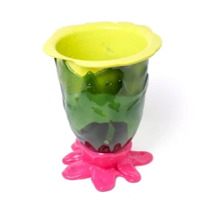 Flower Vase - Fluo Yellow, Clear Bottle Green, Fuchsia