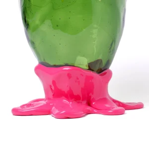 Flower Vase - Fluo Yellow, Clear Bottle Green, Fuchsia