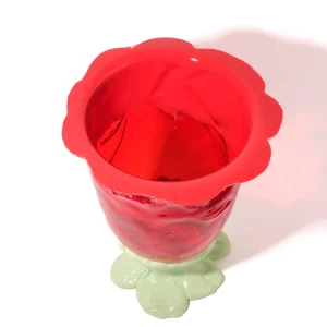 Flower Vase - Red, Clear Red, Mint