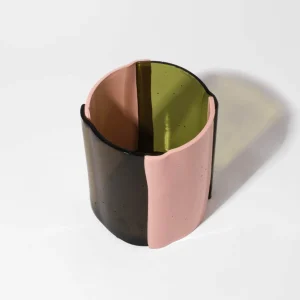 Four Lines Vase - Clear Bottle Green, Matt Salmon