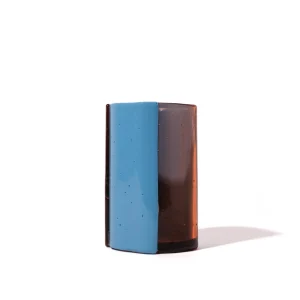 Four Lines Vase - Clear Light Ruby, Blue