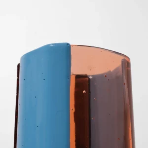 Four Lines Vase - Clear Light Ruby, Blue