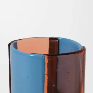Four Lines Vase - Clear Light Ruby, Blue