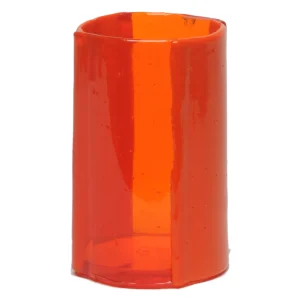 Four Lines Vase - Clear Orange, Matt Orange